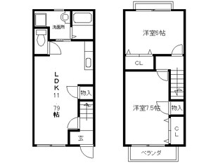 内部駅 徒歩8分 1階の物件間取画像